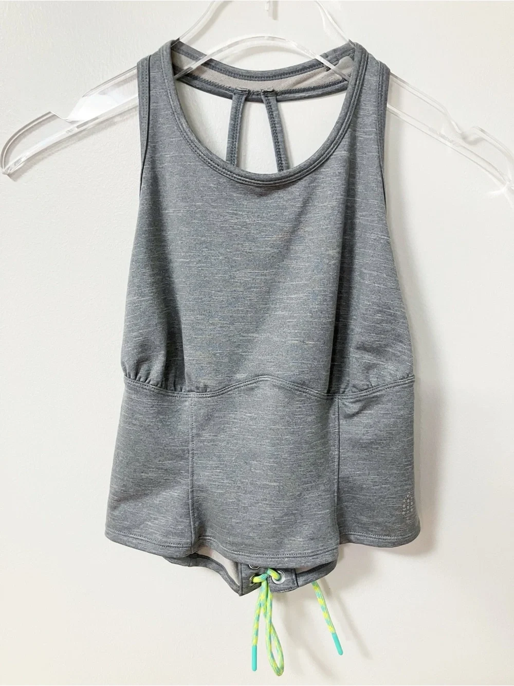 Free People | Gray Tie Back Tank Top S Athletic Gym Sporty Workout Y2K